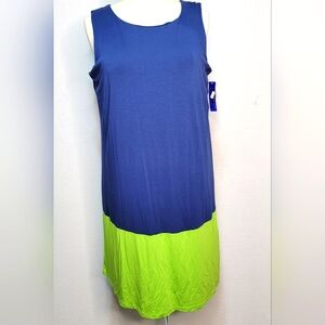 Peter Nygard Plus Sleeveless Blue and Green Dress SIZE‎ 1X. #794